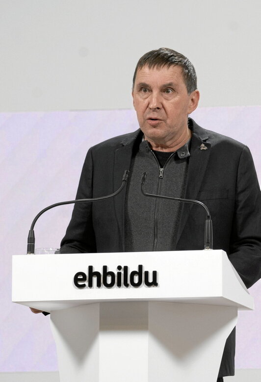 Arnaldo Otegi, durante su intervención en Donostia.