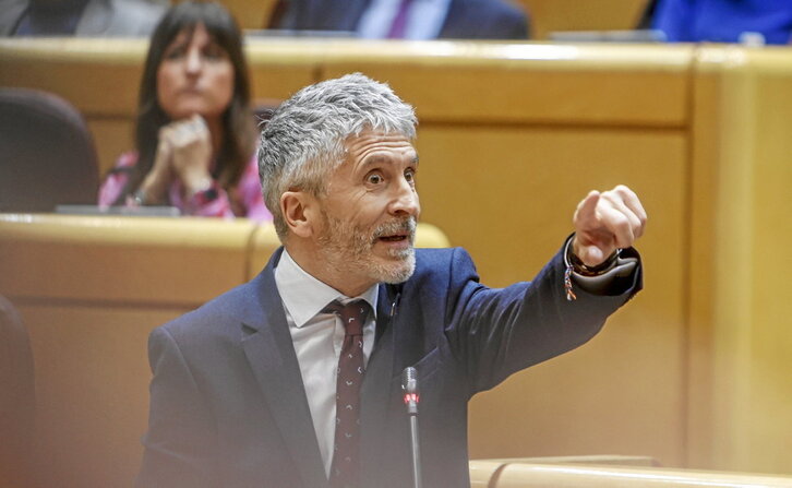 El ministro de Interior, Fernando Grande-Marlaska, pasó al cotraataque frente a quienes le interpelaban.
