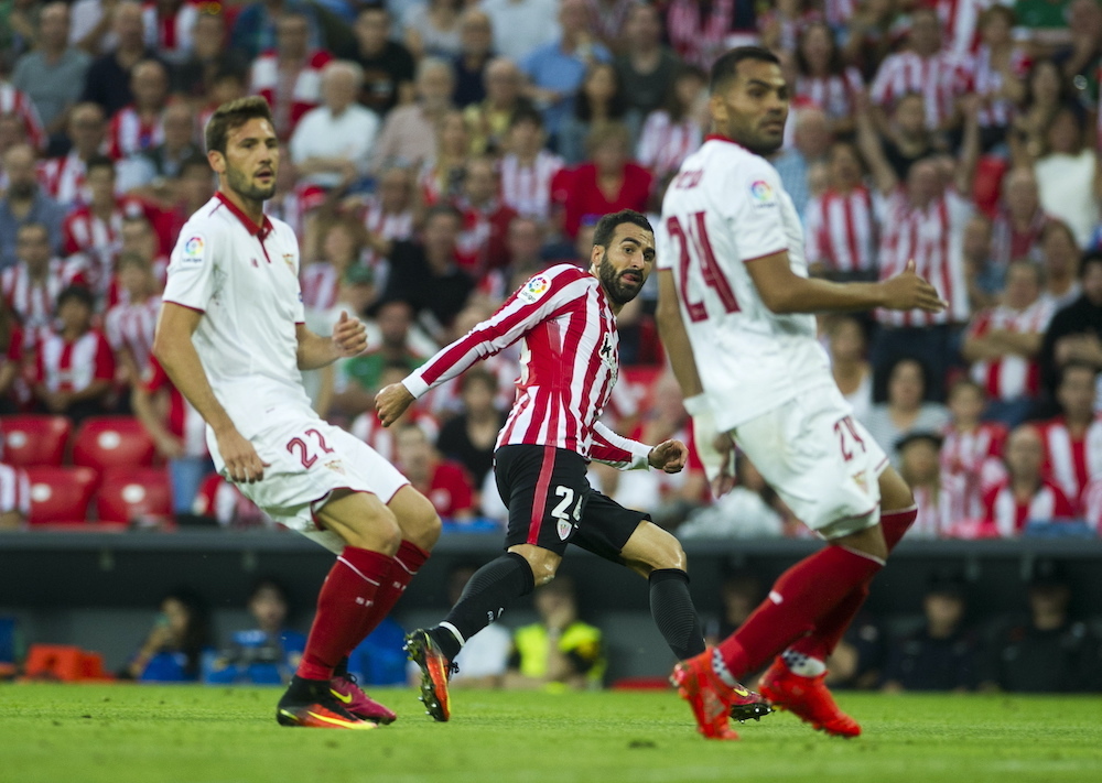 Balenziaga marc&oacute; su &uacute;nico gol en Liga contra el Sevilla en 2016. (Marisol RAMIREZ / FOKU)