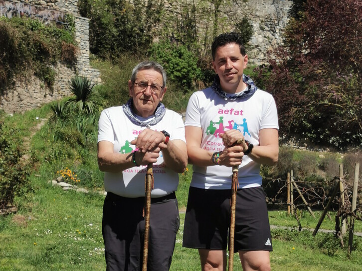 Kavi eta Xabi Irabien aita-seme urduñarrak, irudian.