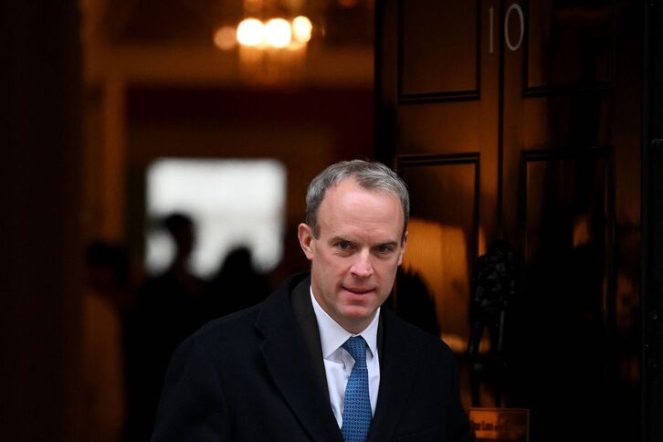 Dominic Raab, a las puertas del número 10 de Downing Street. 