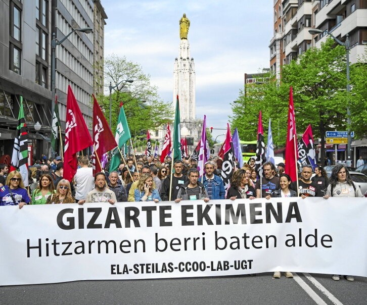 La cabecera de la manifestación.