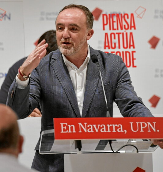 Javier Esparza, en el acto de refrendo a sus listas para las elecciones.