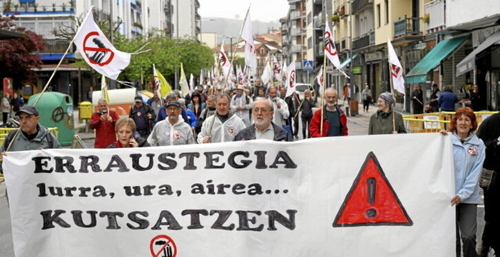 Erraustegiaren aurkako martxa, atzo.