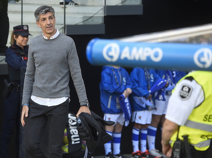 Imanol, en el último psrtido de Anoeta ante el Rayo.