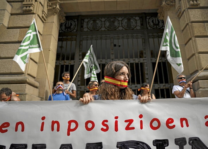 «Oldarraldi judiziala» salatu zuten iazko udaberriko protesta honetan ere, Donostian.