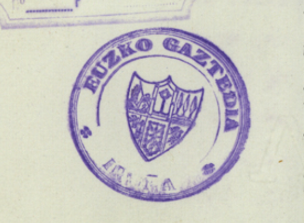 Cuño de Iruñako Euzko Gaztedia. (ARCHIVO GENERAL DE NAFARROA)