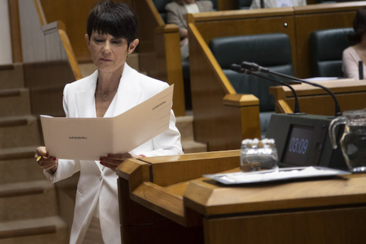Maddalen Iriarte, en su último discurso en el Parlamento.