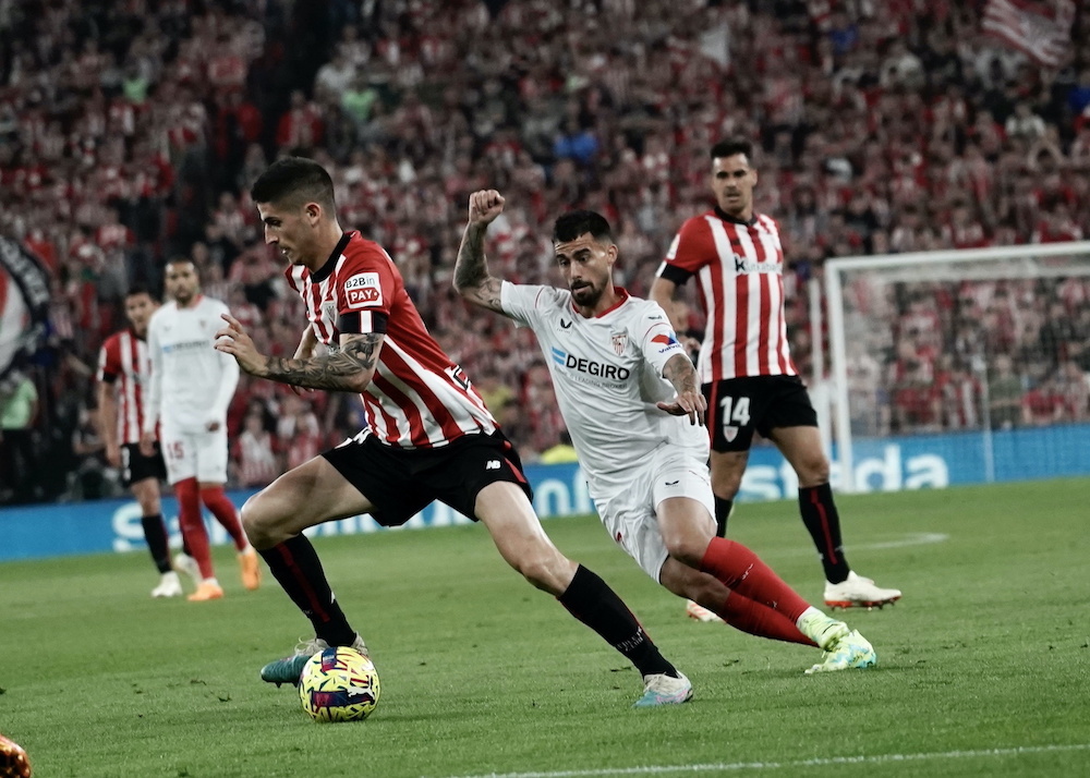 El Sevilla se ha metido en la pelea por la Conference League tras ganar en San Mamés. (Monika DEL VALLE / FOKU) El Sevilla se ha metido en la pelea por la Conference League tras ganar en San Mamés. (Monika DEL VALLE / FOKU)