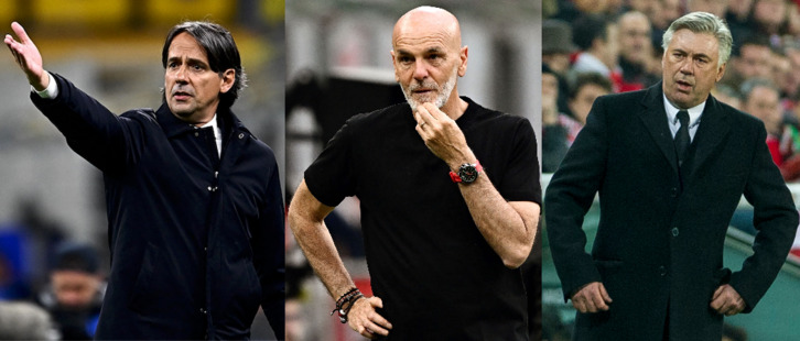 Inzaghi, Pioli y Ancelotti; tres casi vecinos frente a Guardiola en lo que queda de Champions.