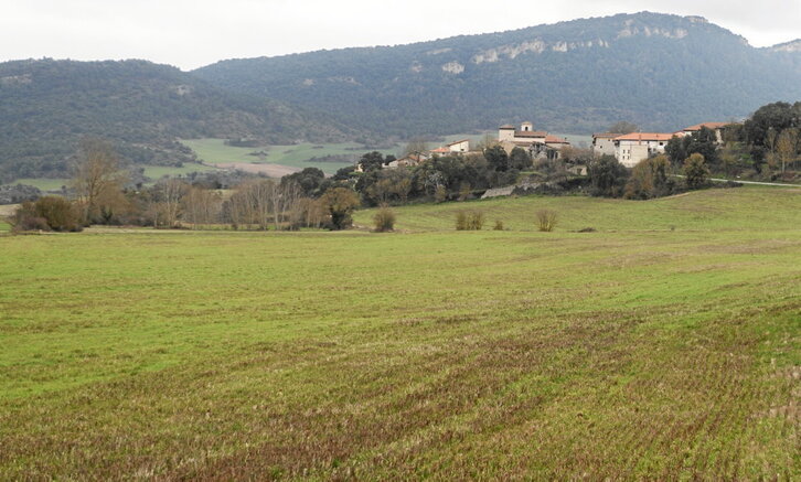 Entorno del municipio alavés de Erriberagoitia, donde se pretende emplazar un parque eólico.
