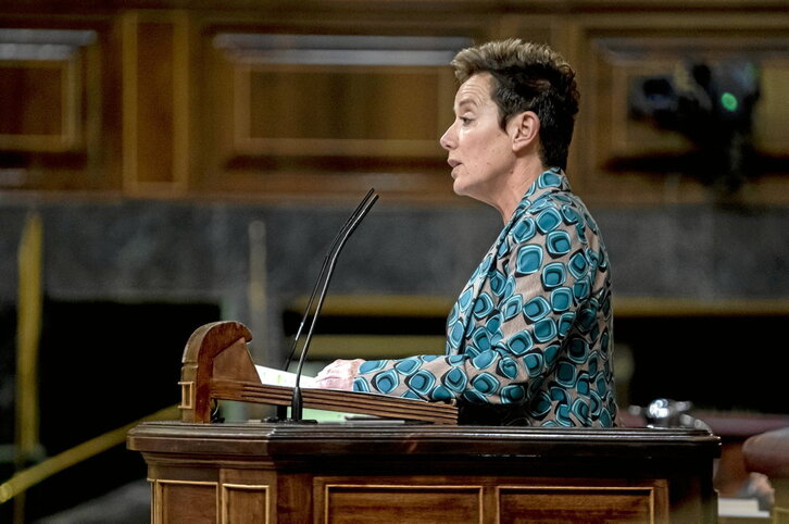 Bel Pozueta, diputada de EH Bildu, durante una intervención en el Congreso.
