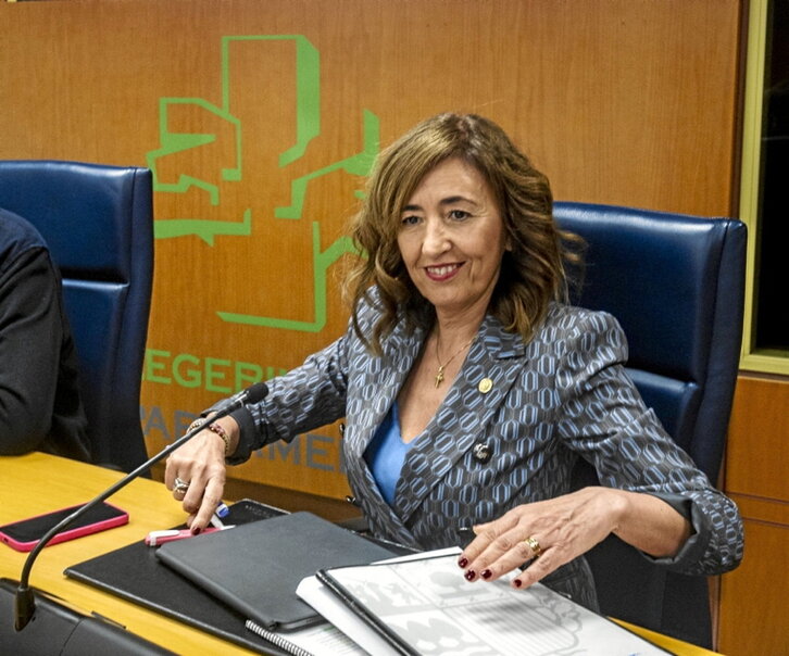 Olatz Garamendi, en el Parlamento.