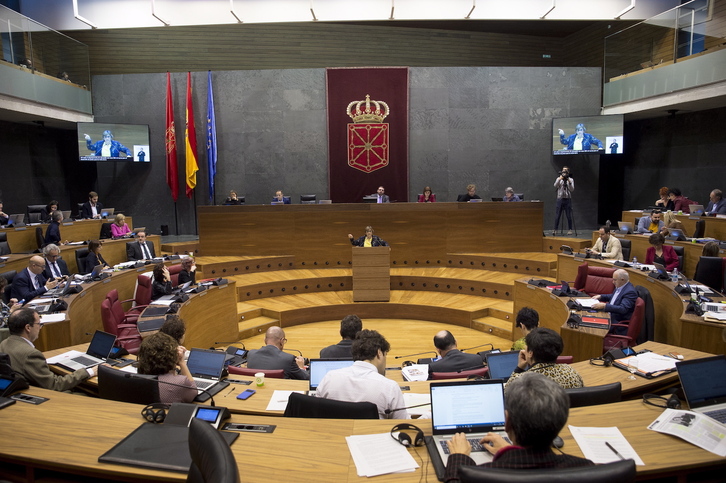 Imagen del Parlamento de Nafarroa, durante el transcurso de un pleno.   