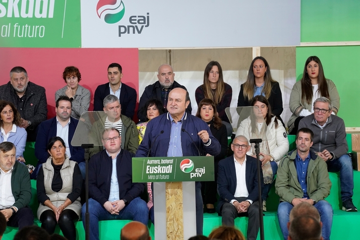 Andoni Ortuzar este sábado en el acto celebrado en Laudio.