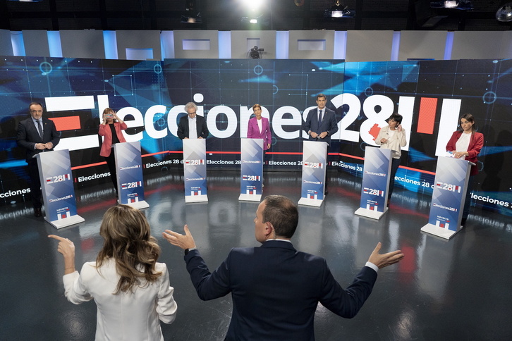 Debate en Navarra Televisión de los candidatos al Parlamento de Nafarroa.