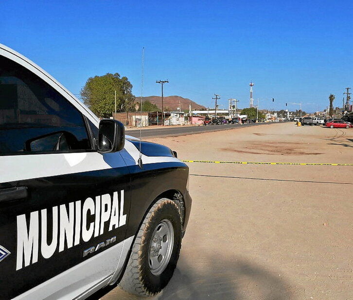 Escena de un tiroteo con diez muertos en Ensenada.