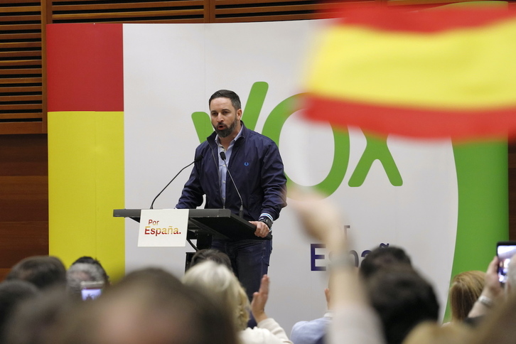 El líder de Vox, Santiago Abascal, ha protagonizado algún acto en hoteles en la campaña vasca, pero sin eco.