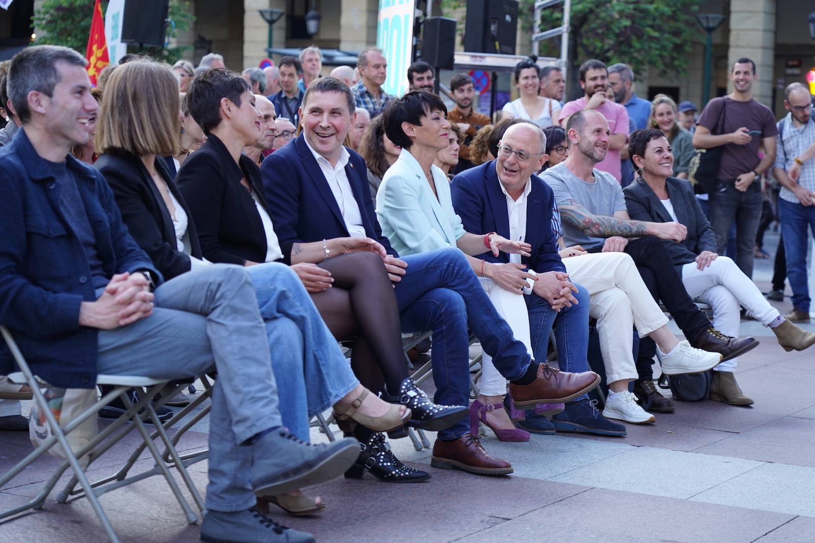 Broche final de EH Bildu, en el Boulevard de Donostia. (Aritz LOIOLA | FOKU)