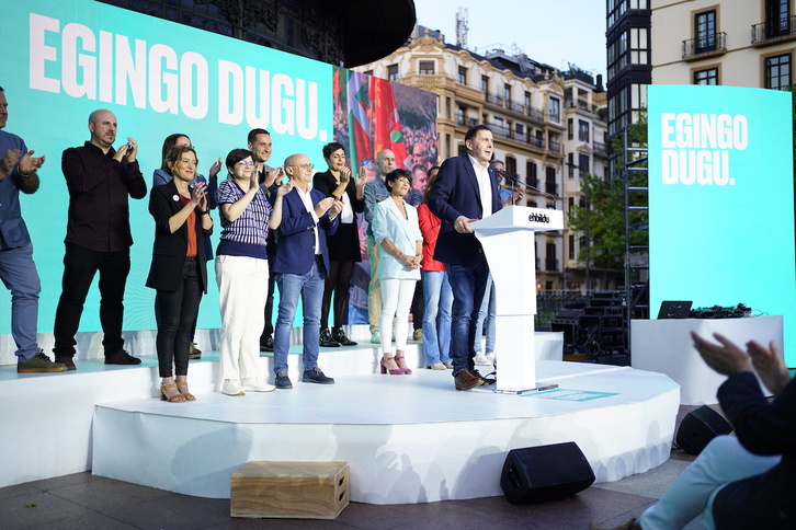 Kanpainako EH Bilduren azken ekitaldia, Donostian.