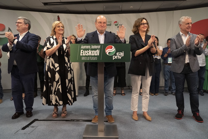 Andoni Ortuzar, tras conocer los resultados electorales.