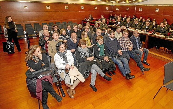 Banquillo de los acusados durante el juicio.