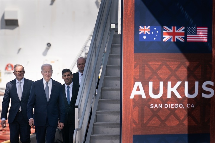 Aukus, es una alianza estratégica militar entre Australia, Reino Unido y Estados Unidos para la región del Indo-Pacífico.