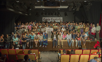 Comparecencia del colectivo Gora Gasteiz! en 2015 pidiendo el relevo de Javier Maroto de la alcaldía de Gasteiz. 