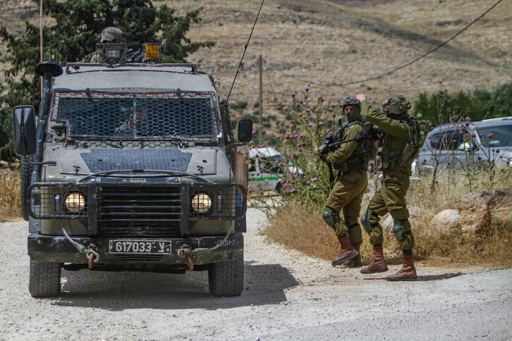 Soldados del Ejército de Israel en Nablús, Cisjordania.
