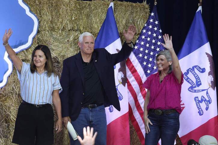 El ex vicepresidente Mike Pence, en uno de los eventos para recaudar fondos para la campaña electoral.