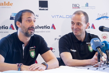 Carlos García y Quique Domínguez no han escondido que la temporada de Helvetia Anaitasuna ha sido «irregular».