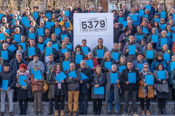 Comparecencia masiva personas torturadas en febrero pasado en Donostia.