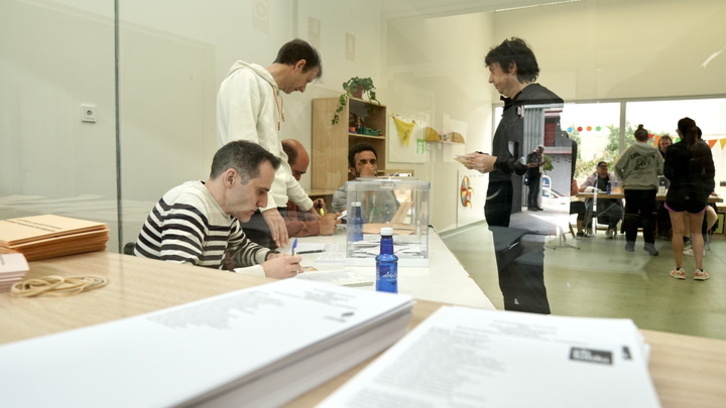 Mesa electoral en las pasadas elecciones municipales y forales.