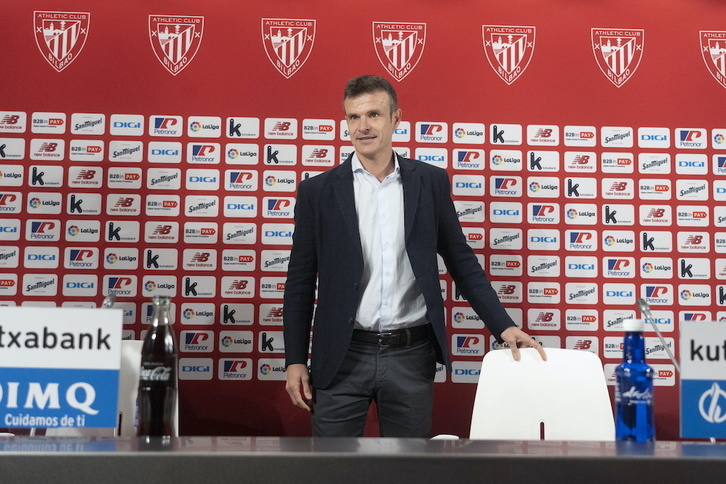 Jon Uriarte, en la rueda de prensa para hacer un balance de la temporada.