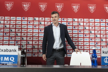 Jon Uriarte, en la rueda de prensa para hacer un balance de la temporada.