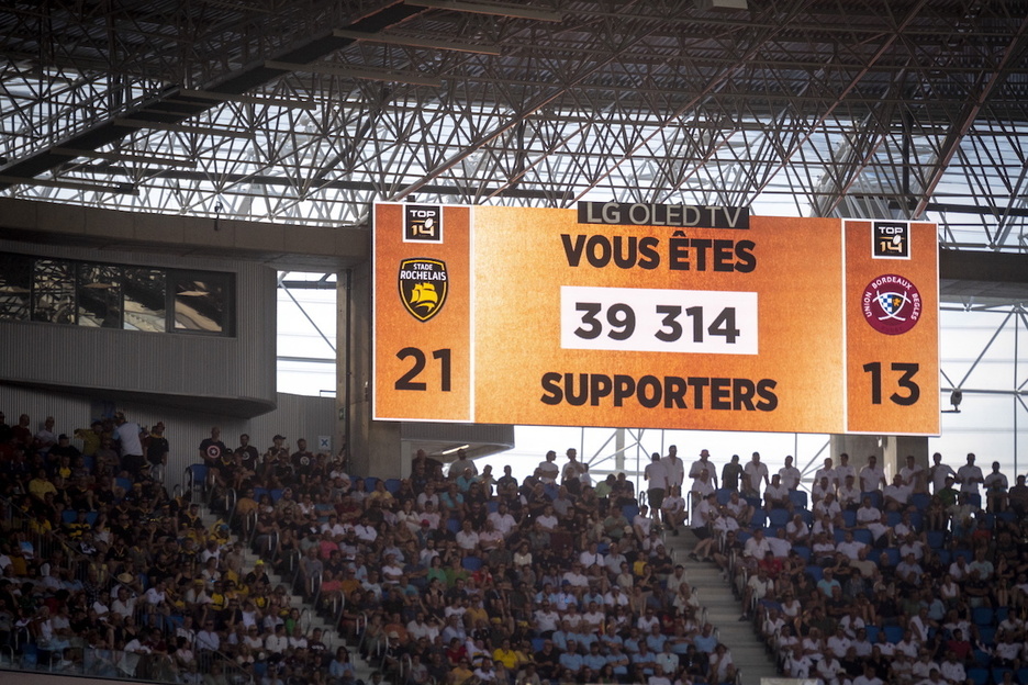39.314 espectadores en Anoeta para presenciar la segunda semifinal del Top14, entre Stade Rochelais y Bordeaux-Bégles.