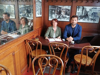 Emmanuelle Camelot et Julien Brunel, ce lundi 12 juin à Bayonne.