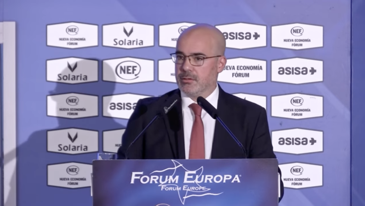 Francisco Martín (PSOE), durante el desayuno informativo.