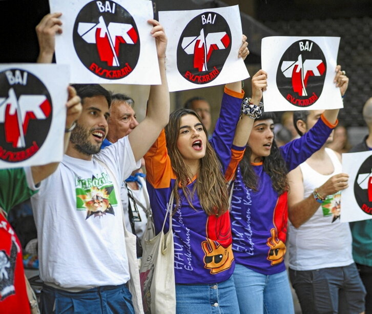 Bai Euskarari egindako omenaldia atzo Bilbon.