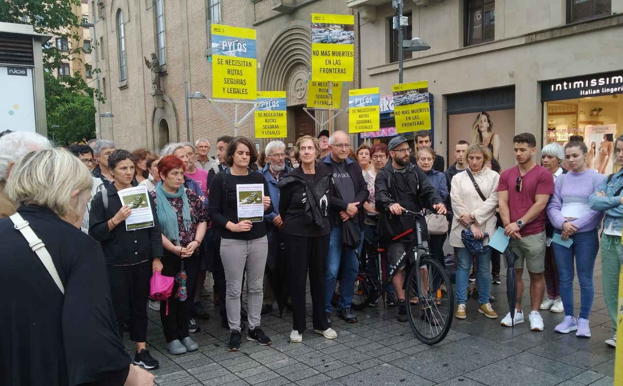 Elkarretaratzea Iruñean. (NAIZ)