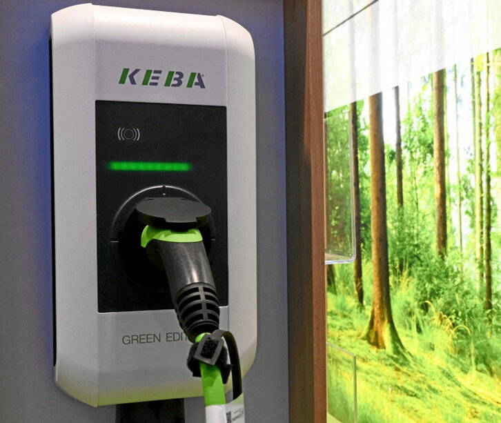 Punto de carga para un vehículo eléctrico.