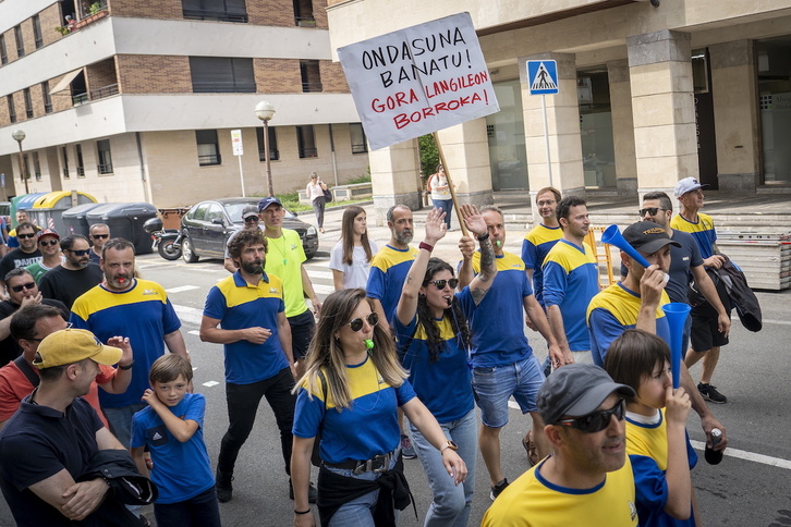 Imagen de archivo de una movilización de los trabajadores de Michelin en Lasarte-Oria.
