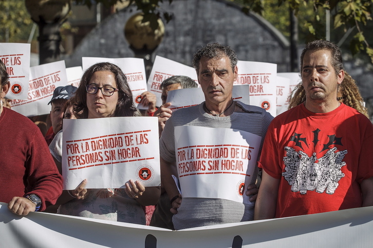 Movilización anterior de BesteBi para denunciar la muerte de una persona sin hogar.