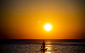 Atardecer sobre la costa vizcaina.