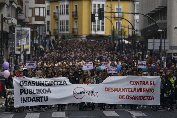 Manifestación en defensa de la sanidad pública celebrada en Gasteiz el pasado mes de abril.
