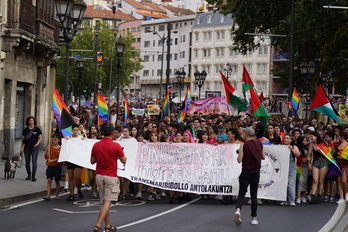 Manifestación por el día dle Orgullo LGTBI en Bilbo.