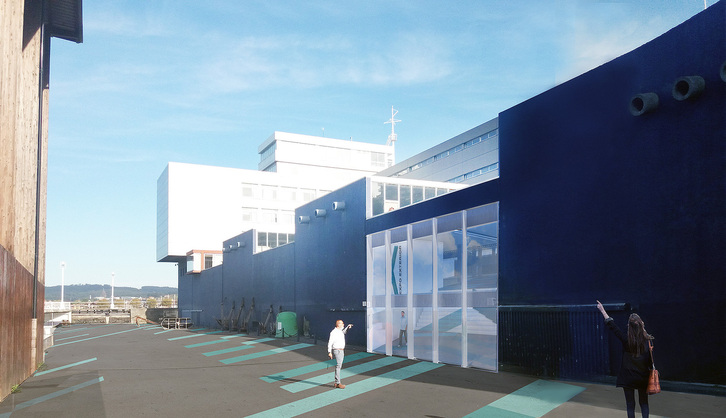 EHUko Nautika Itsasgunearen eraikinaren diseinua, irudian.