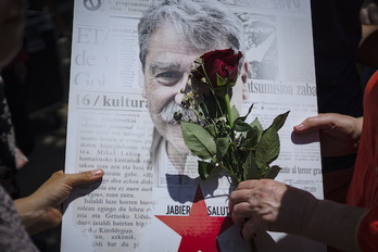 Imagen del homenaje póstumo en Ea a Jabier Salutregi.