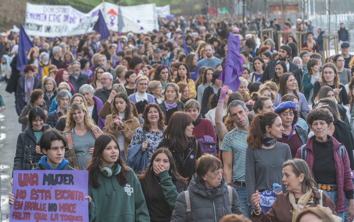 Mugimendu feministaren mobilizazioa Donostian, artxiboko irudian.