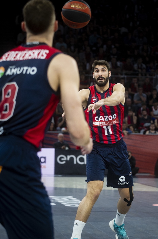 Dani Díez durante un partido de la liga ACB contra el Barcelona.